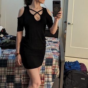 Black dress bodycon adjustable length